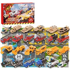 Aoibox Advent Calendar 2025 24 Piece Alloy Car Toy Set for Kids Christmas Countdown Calendar Gift for Boys Girls Ages 3 and Up - 1 of 4