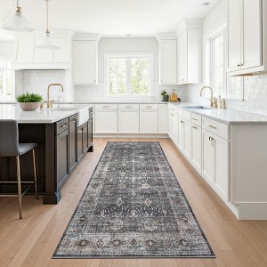 Delara Machine Washable Area Rug, Soft & Durable, Non-Slip Rug for High Traffic Areas, Grey - 1 of 4