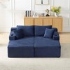 AENKYO 134" Modular Sectional Sleeper Sofa, U-Shaped Cloud Couch, No Assembly Required, 6-Seater Sofa for Living Room - Blue - 3 of 4