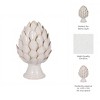 Decorative Object Ceramic Artichoke-Inspired Shape Boho Home Office Bedroom Living Room Decor - 10" Ivory & Tan - 4 of 4
