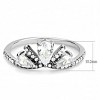 Slickblue Polished Stainless Steel CZ Ring - Clear Pear-Cut Three-Stone Design, Elegant & Lightweight, Size 5-10 - 4 of 4