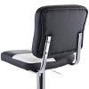 Elama 2 Piece Adjustable Fux Leather Bar Stool in Black and White with Chrome Base - 3 of 4