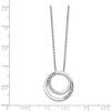 Black Bow Jewelry Diamond Double Circle Necklace in Rhodium Plated Silver, 18-20 Inch - 2 of 4