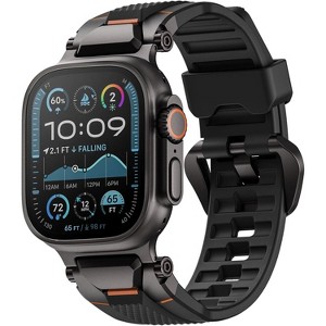 WorryFree Gadgets Ultimal Series Steel Fighter Bands for Apple Watch 42/44/45/46/49mm-Stainless Steel Adjustable Strap for Apple Watch Ultra & Series - 1 of 4