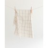 Slickblue Windowpane Plaid Hand Towel Cotton Kitchen Bathroom Accent – Beige or Navy - 2 of 3