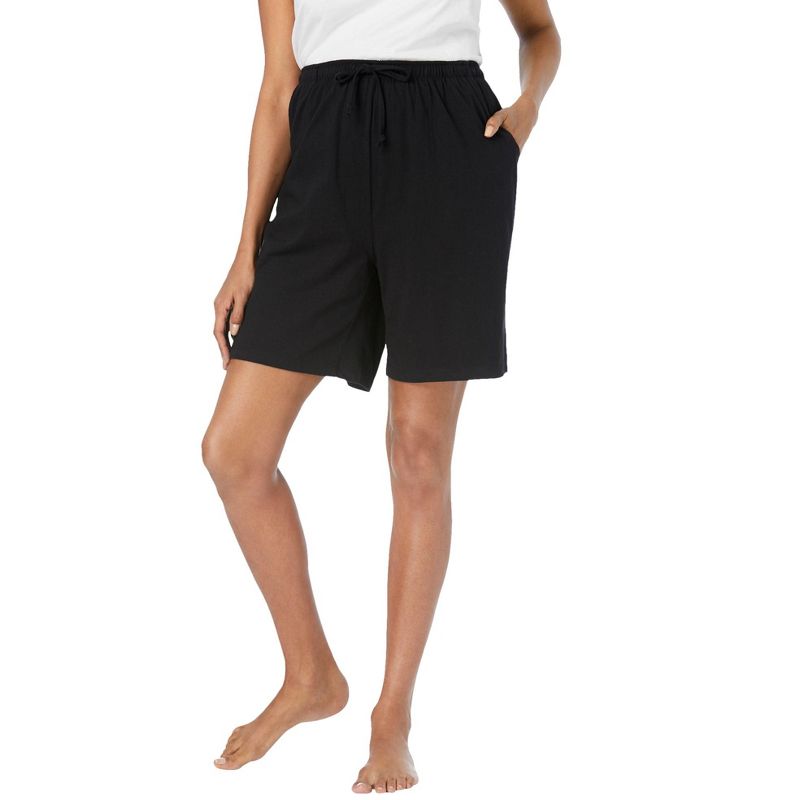 Dreams & Co. Women's Plus Size Print Pajama Shorts, 1 of 2