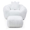 ORRD Oversized Faux Fur Shell-Shaped Bean Bag Chair with Footstool, for Gaming & Reading, Living Room & Bedroom - 4 of 4