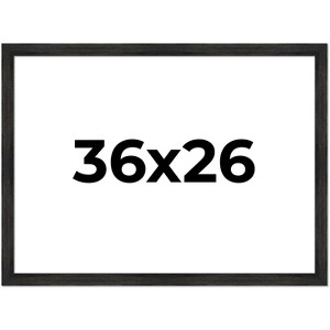 PosterPalooza | 36x26 Wide Barnwood Picture Frame, UV Acrylic, 6 Finishes - Grey, Brown, White, and Black - 1 of 4