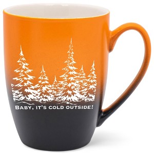 Elanze Designs Baby, It's Cold Outside Two Toned Ombre Matte Orange and Black 12 ounce Ceramic Stoneware Coffee Cup Mug - 1 of 4