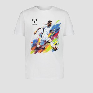 Boys' Messi Short Sleeve Graphic T-Shirt - White - 1 of 3