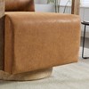 30.3" Faux Leather Modern Swivel Accent Chair with Solid Wood Armrests - 4 of 4