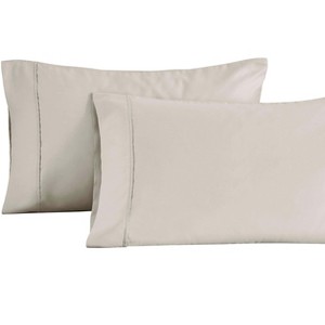 Cotton Blend 1400-1500 Thread Count Solid Luxury Pilowcases, Set of 2 by Blue Nile Mills - 1 of 4