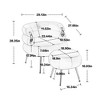 Akoasm Modern Upholstered Velvet Sofa Armchair Barrel Chair Set With Ottoman, Footrest For Living Room & Bedroom-Gray - 2 of 4