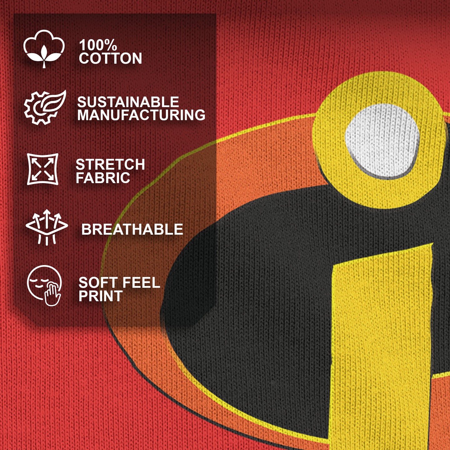 Футболка The Incredibles Classic Logo T-Shirt - Red для девочек, цвет: Красный — фото 4