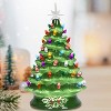 15 inch Large Ceramic Christmas Tree Pre-lit Hand-Painted Tabletop Holiday Tree w/Power Cord - 2 of 4