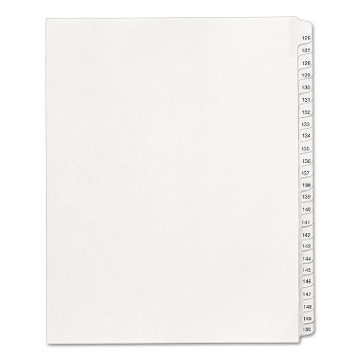 Avery Allstate-Style Legal Exhibit Side Tab Dividers 25-Tab 126-150 Letter White 01706
