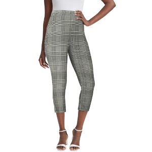 Jessica London Women's Plus Size Everyday Stretch Cotton Capri Legging - 1 of 4