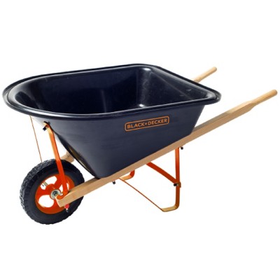 Black and Decker 20 Liter Realistic Wheelbarrow for kids ages 3 and up.