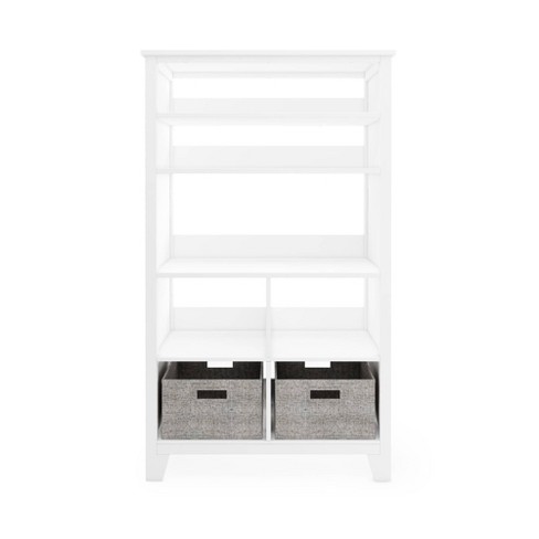 Living Learning Kids Tall Bookcase, Tall Black Bookcase With Drawers