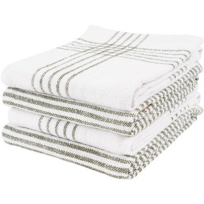 Kaf Home Monaco Set Of 4 Natural Rustic Slubbed Kitchen Towels, 100%  Cotton, 18 X 28-navy : Target