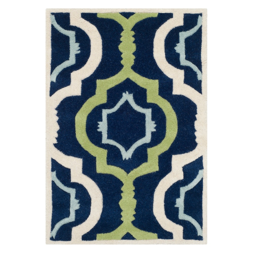 2'x3' Geometric Accent Rug Dark Blue - Safavieh