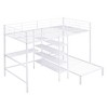 PAGED Twin Size Bunk Bed Modern Simple Metal Quadruple Bed Frame with Guardrail and Ladder, Space Saving - 4 of 4
