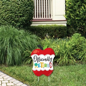 Big Dot of Happiness Teacher Retirement - Outdoor Lawn Sign - Happy Retirement Party Yard Sign - 1 Piece - 1 of 4