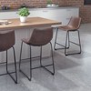 Faux Leather Counter Stool , 34.6" H Vintage Espresso with Black Steel Frame, Set of 2 by Zuo Modern - 2 of 4