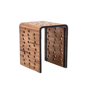 Burnham Home Parker End Table Natural - Boraam: Fir Wood, U-Shaped, Wireless Charger - 1 of 4