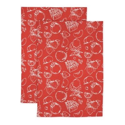 2pk Cotton Designer Fruit Stand Kitchen Towels - MU Kitchen