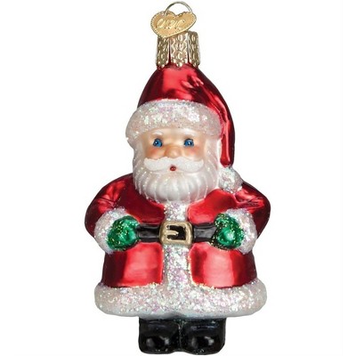 Old World Christmas Blown Glass Ornament for Christmas Tree, Short Santa