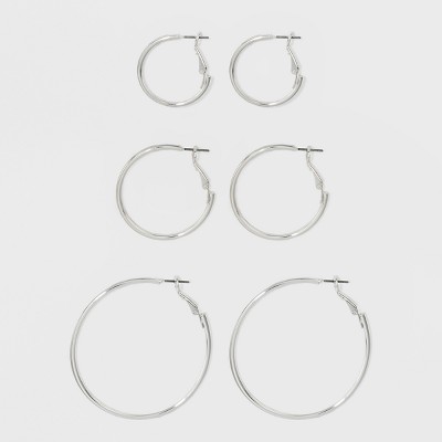 Hoop Earring Set 3ct - A New Day™