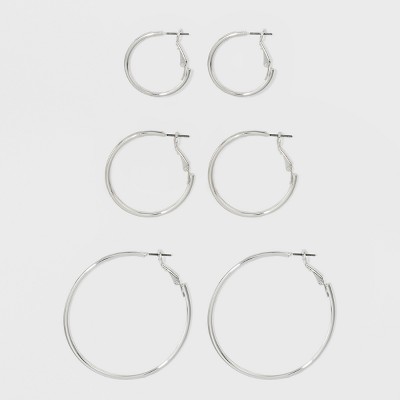 Sterling Silver Twist Hoop Earrings - A New Day™ Silver : Target