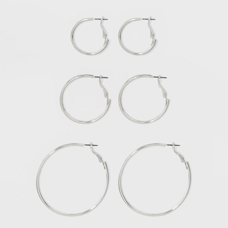 Hoop Earring Set 3pc - A New Day&#8482;, 1 of 2