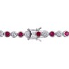 EVERLY JEWELRY | Sterling Silver 9 1/2 CT TGW Red Cubic Zirconia & Created White Sapphire Bracelet, 7 inch - 4 of 4