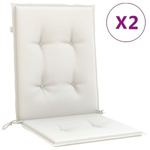 vidaXL Lowback Chair Cushions 2 Pcs Melange Cream - Outdoor/Indoor - UV Resistant 39.4"x19.7"x1.6" - Foam Fiber Filled - 1 of 4