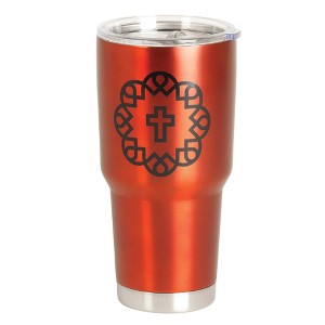 Dicksons Black Cross On Red 30 ounce Stainless Steel Travel Tumbler - 1 of 2