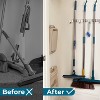 LunaLulinlk Mop Broom Holder Wall Mount,Stainless Steel Garage Organizer Saving Wall-Mounted Broom Hanger,3 Racks 4 Hooks,Silver - 4 of 4