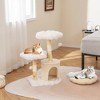 Tangkula Cute Solid Wood Cat Tree Natural Branch Modern Flower Cat Tower w/Soft Long - 2 of 4