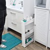 Evideco French Home Goods Multi-Purpose Slim Rolling Cart - 3-Tier Utility Organizer for Bathroom, Kitchen & Dorm - Available in White, Grey, Black - 2 of 4