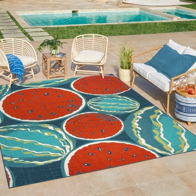 Gertmenian Jona Bright Fruit Flatweave Indoor Outdoor Area Rug
