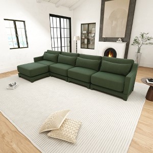 Christopher Knight Home Cara 142" Chenille Upholstered L-Shape Sectional Sofa - 1 of 4