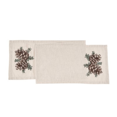 C&F Home 13" x 72" Lodge Pinecone Embroidered Table Runner