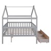 YOOCOZZ  Full Size Wooden Bed with House Design and Drawers - 3 of 4