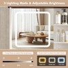 Makeup Vanity Desk with LED-Light Mirror with Charging Station and Bedside Table, Brown White - 4 of 4