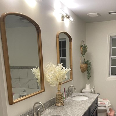 24" X 34" Wood Arch Decorative Wall Mirror Natural - Threshold ...