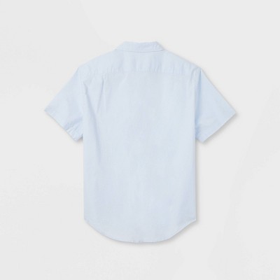 Мужские рубашки Goodfellow & Co Men's Adaptive Seated Fit Short Sleeve Button-Down Shirt - Goodfellow & Co™ Airy Blue M: Cotton Spandex Blend,Poplin Fabric — фото 2