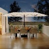 15Ft Rectangular Patio Umbrella with Base Large Patio Umbrella with Crank Handle, UV Resistant, Suitable for Outdoor Markets, Backyard, Poolside-Beige - 4 of 4