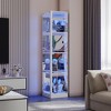Fredees Display Cabinet with Glass Doors, 68" Corner Curio Cabinet with LED Lights, 4-Tier Glass Display Case for Collectibles, Toys & Books - 3 of 4