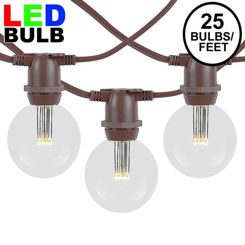 Novelty Lights Globe Outdoor String Lights with 25 In-Line Sockets Brown Wire 25 Feet, 2 of 9